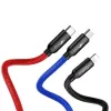 Cable USB BASEUS Colorfone CAMLT-BSY01 1,2 m USB A 3 x USB C negro, rojo, azul
