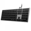 Teclado Satechi slim W3 USB-C con teclado numérico (gris espacial)