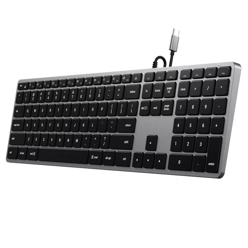 Teclado Satechi slim W3 USB-C con teclado numérico (gris espacial)