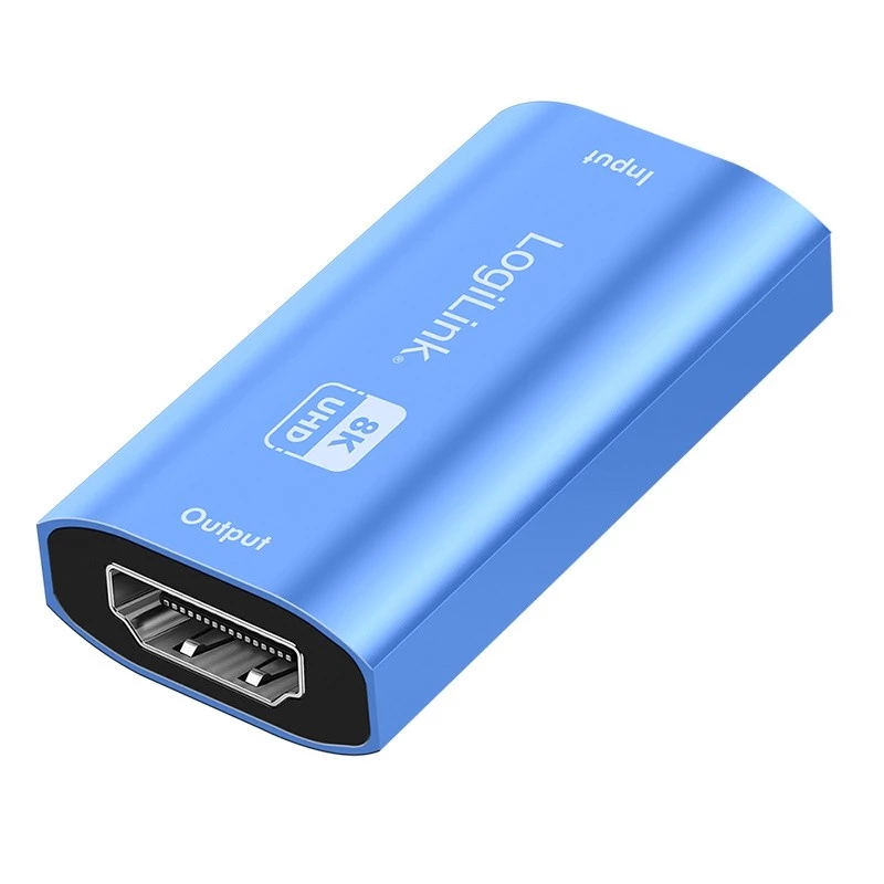 Repetidor HDMI, 20m, 8K 60Hz, HDCP 2.3, aluminio, azul