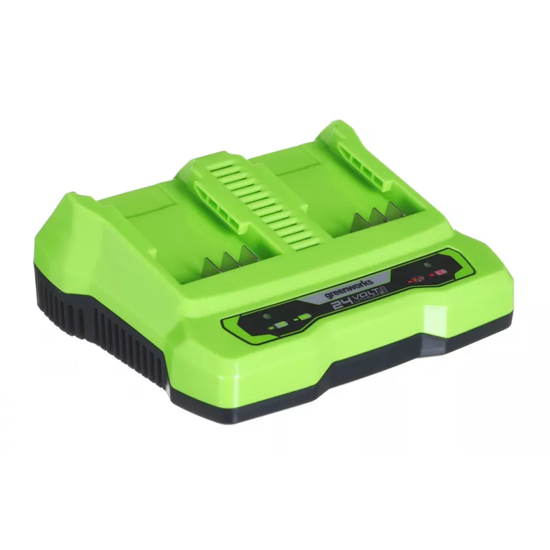 Cargador GreenWorks G24X2UC2 Doble ranura 24V Li-Ion, 4A, 2 celdas, Carga rápida