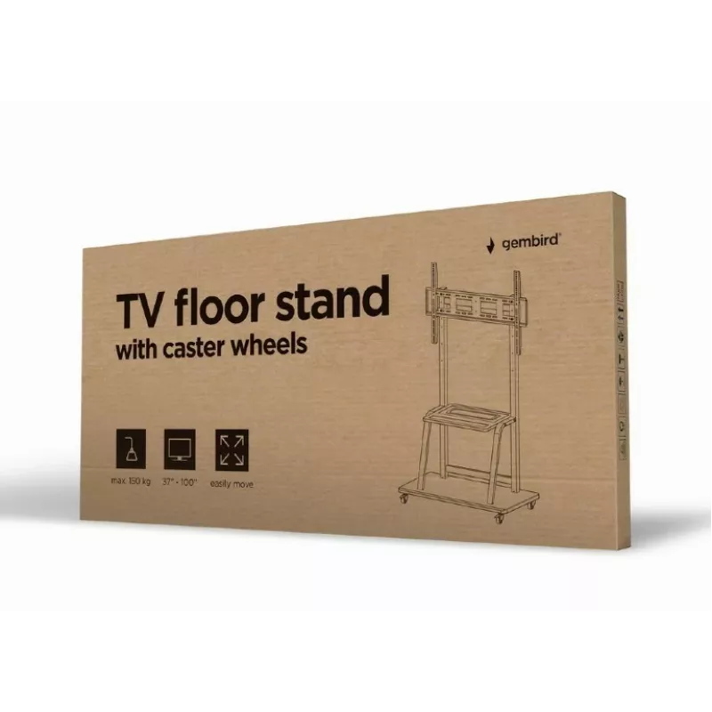 Gembird TVS-100F-01 soporte de suelo para pantallas 2,54 m (100