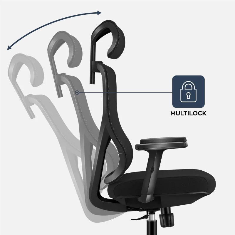 Silla de oficina giratoria mark adler Manager 3.3 negra — diseño ergonómico, base giratoria