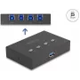 Conmutador USB DeLOCK 4 PC a 1 dispositivo 5 Gbit/s negro