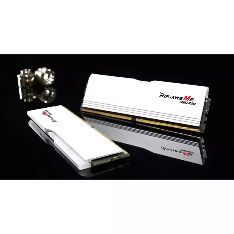 DIMM 64 GB DDR5-6000 (2x 32 GB) Dual-Kit, memoria RAM blanca, F5-6000J3040G32GX2-RM5NRW, Ripjaws M5 Neo, AMD EXPO