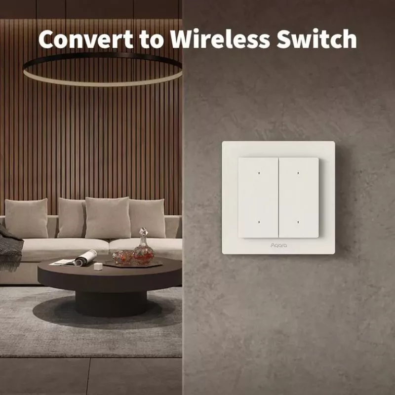 Interruptor de luz AQARA H2 EU (4 botones, 2 canales) (WS-K08D) – interruptor de pared Zigbee y Thread con 2 relés
