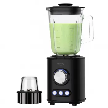 Batidora de vaso Camry CR 4088, 1800 W, jarra de cristal de 1,5 l, negro piano