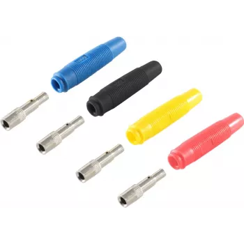 Set de conectores banana ShiverPeaks BS56215-SET — Set de conectores banana, multicolor (azul, amarillo, negro, rojo)