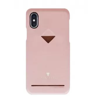 Funda trasera VixFox para iPhone XSMAX con compartimento para tarjetas, rosa