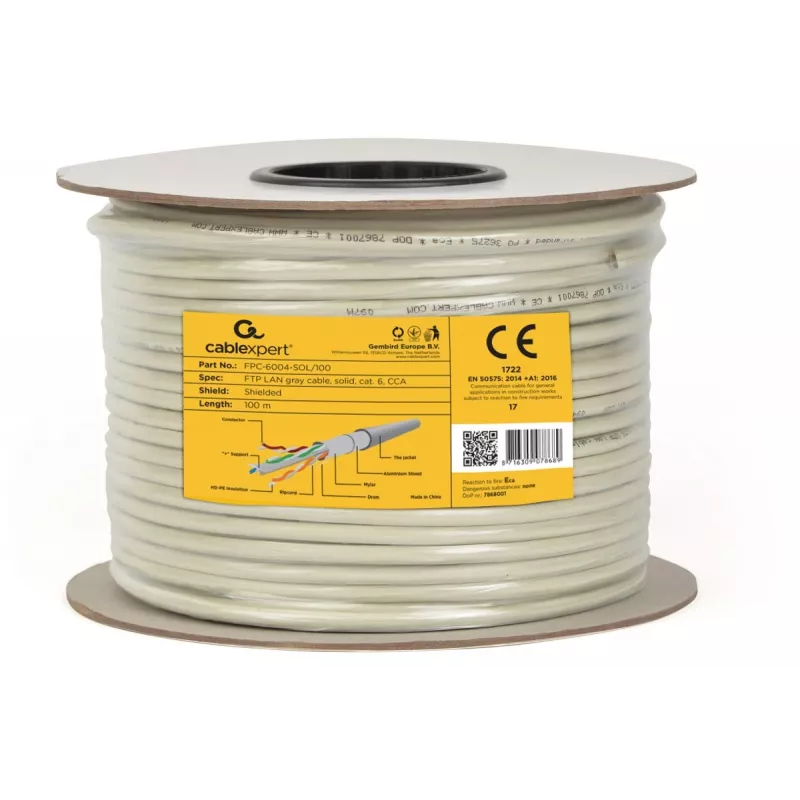 Cable de red Gembird CAT6 FTP 100m gris F/UTP (FTP)