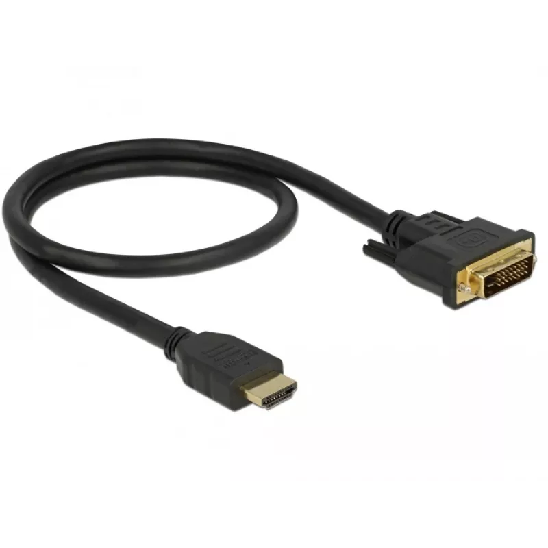 Adaptador de cable de vídeo DeLOCK 85651 0,5 m HDMI tipo A DVI negro