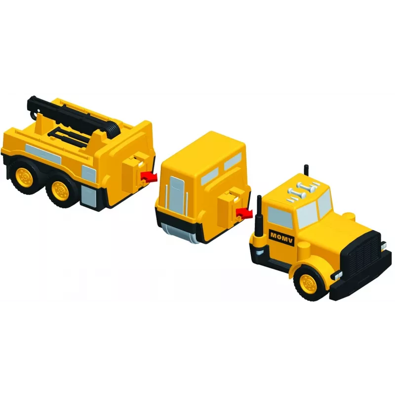 Set de vehículos Popular Playthings Mix or Match Vehicles Construction Negro Amarillo