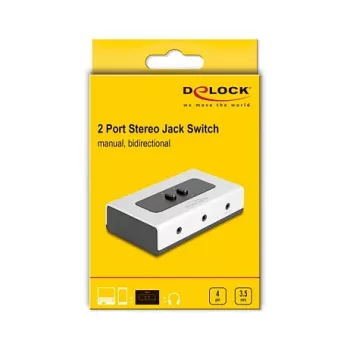 Conmutador de audio DeLOCK 88061 negro gris 3,5 mm entrada salida