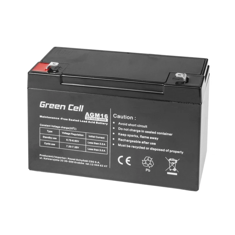Batería para SAI sellada de plomo-ácido Green Cell AGM16