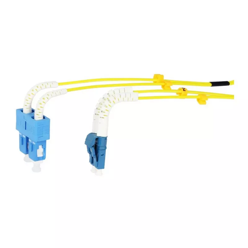 Synergy 21 Cable de parcheo de fibra óptica de 2 fibras 0,5 m LC-SC 9/125 µm OS2 AD 2 mm funda flexible de protección contra dobleces - Fibra monomodo - 0,5 m
