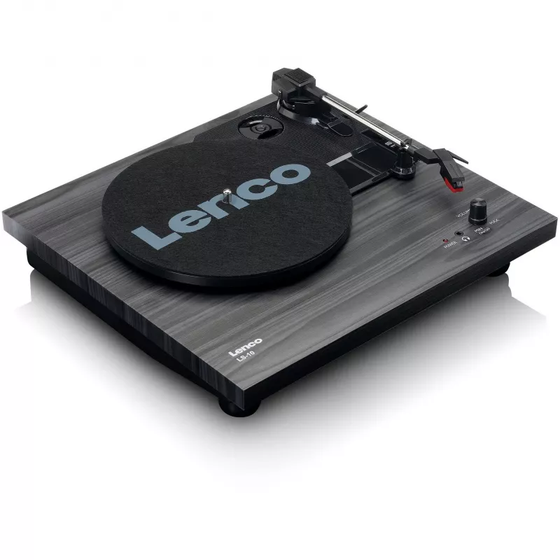 Lenco LS-10BK tocadiscos con altavoces integrados, negro/madera