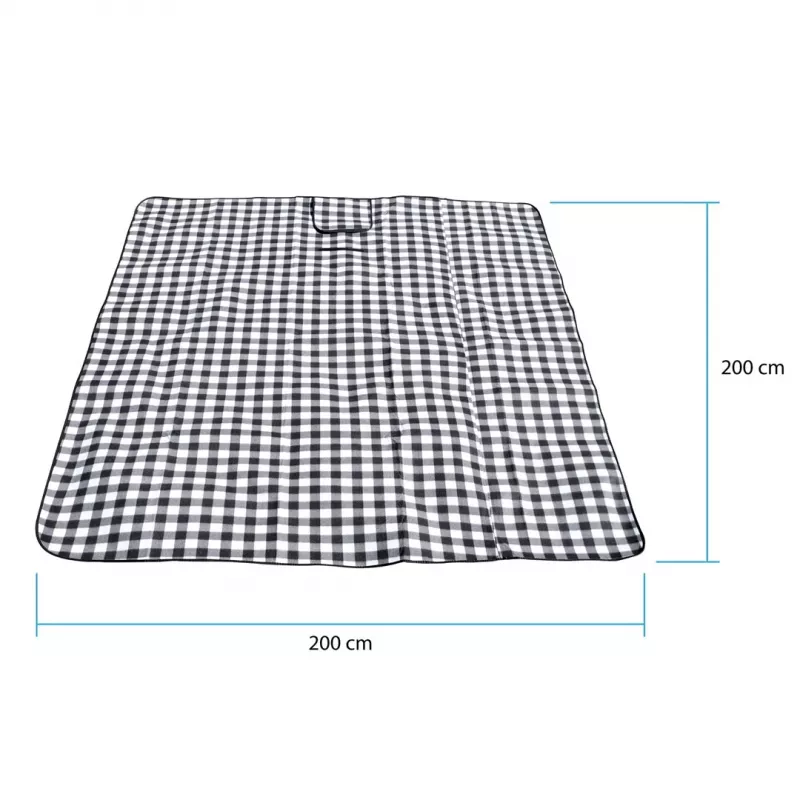 Manta de picnic PROMIS KP250, verde a rayas, 200 x 150 cm