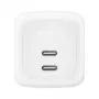 Cargador rápido AC de interior Belkin WCH020KQWH — 2× USB‑C, blanco, protección integrada