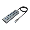 Hub USB Akasa AK-HB-21BKCM Aluminio USB 3.2 Gen 1 5000 Mbit/s
