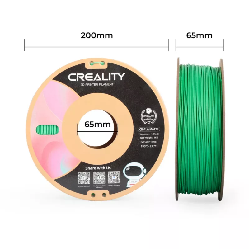 Material de impresión 3D Creality 3301010301 ácido poliláctico PLA verde 1 kg 1,75 mm