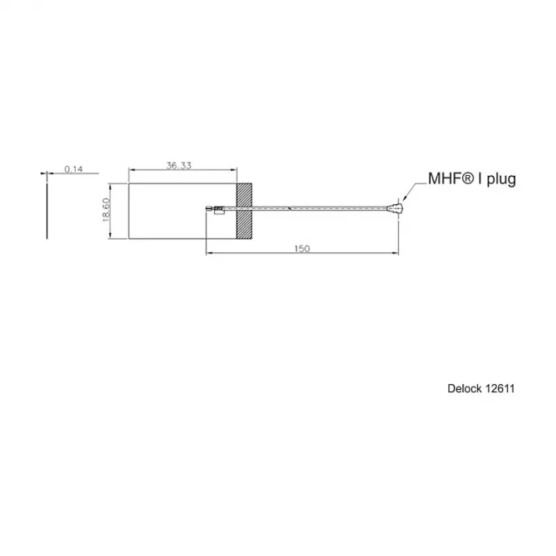 Antena DeLOCK 12611 antena de red MHF 3 dBi
