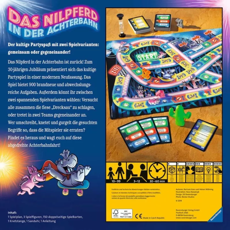 El hipopótamo en la montaña rusa, juego de fiesta
