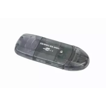 Lector de tarjetas USB 2.0 Gembird FD2-SD-1 — MMC/SD/SDHC/SDXC, 73×30×10 mm, 13 g, negro