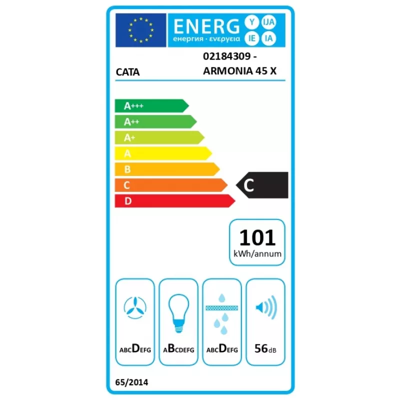 Campana extractora integrable CATA ARMONIA 45 X acero inoxidable 645 m³/h
