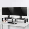 Soporte para monitor MACLEAN MC-936 doble brazo, carga máxima 20 kg, base de cristal templado