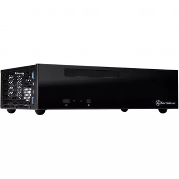 SilverStone MILO ML09 - sobremesa - Mini-ITX - sin fuente de alimentación (SFX12V) - negro - USB/audio (SST-ML09B)