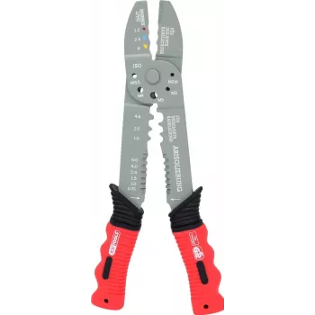 Alicate de crimpar KS Tools 115.1231, 220 mm – para terminales aislados y no aislados