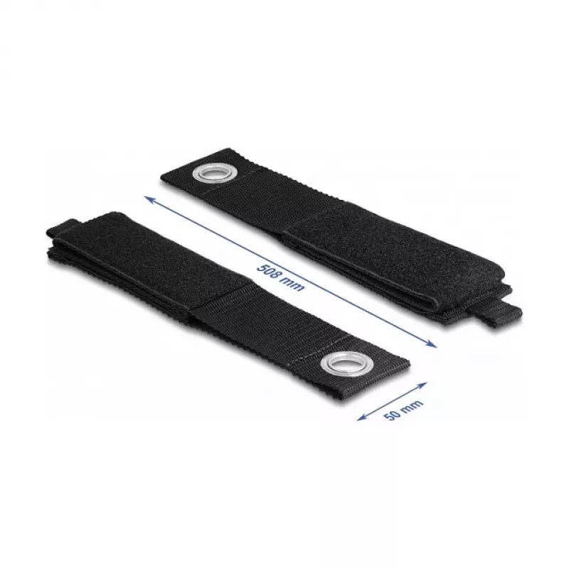 Cinta de velcro resistente DeLOCK 508x50mm negra 5 uds.