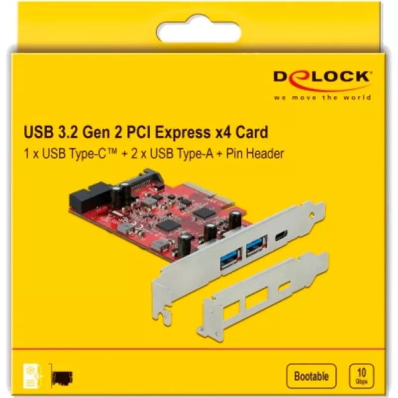 Tarjeta PCI Express x4 DeLOCK 90492 USB Type-C USB Type-A