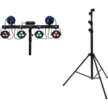 Set de barra láser LED EUROLITE KLS Next con soporte de acero STV-60-WOT, negro