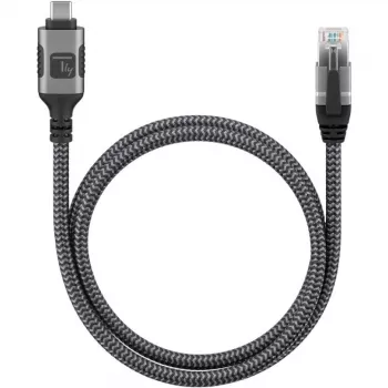 Cable de red Techly ICOC U3C-RJ45-010 plateado, negro 1 m Cat6 F/UTP (FTP)