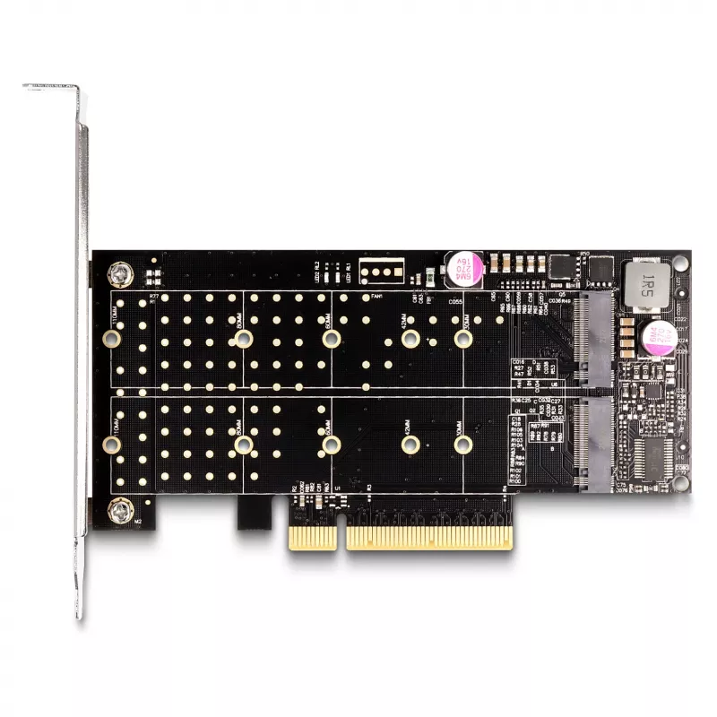 Tarjeta DeLOCK PCI Express x8 a 2 x internos NVMe M.2 Key M Bifurcation Low Profile