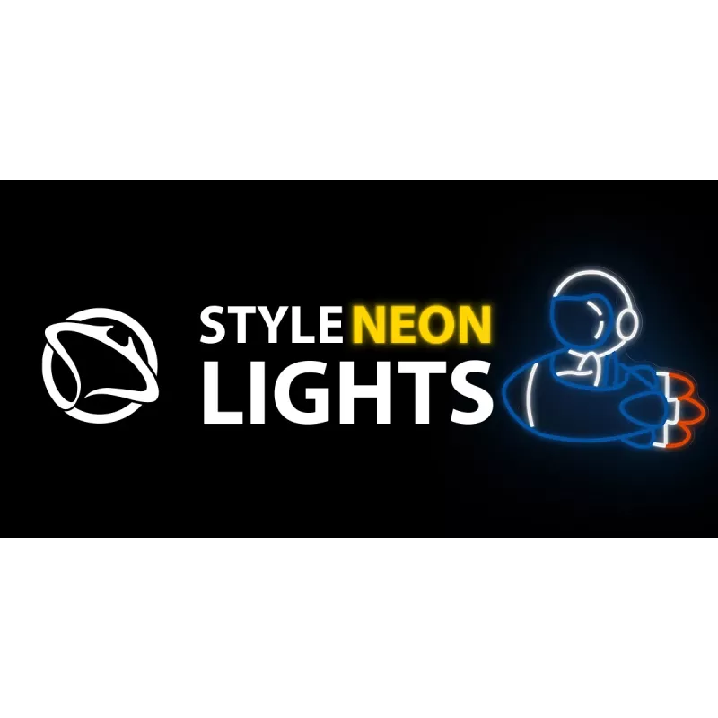 Lámpara de neón decorativa MANTA SNL90MT Style Neon Lights — motivo astronauta en cohete