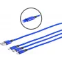 Cable de carga USB 3 en 1 ShiverPeaks 14-50071 — Micro B, USB-C 8 pines, 1,2 m, azul