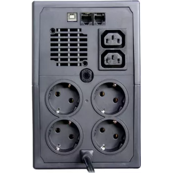 Sistema de alimentación ininterrumpida ORVALDI ID2K0CH line-interactive 2 kVA / 1200 W, 24 V, baterías de 9 Ah, LCD, USB, compacto negro
