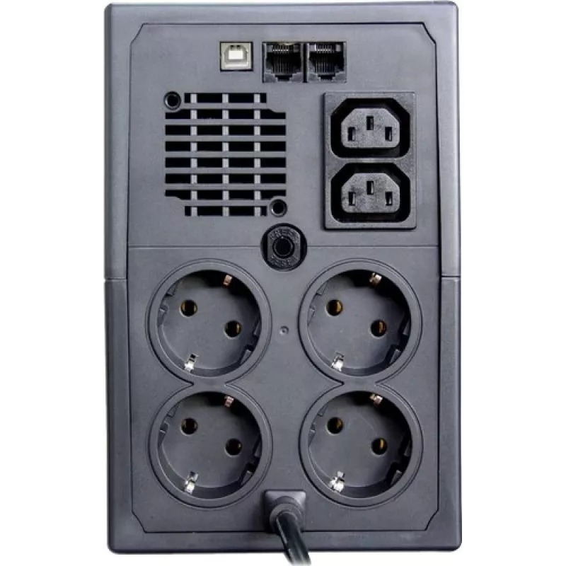 Sistema de alimentación ininterrumpida ORVALDI ID2K0CH line-interactive 2 kVA / 1200 W, 24 V, baterías de 9 Ah, LCD, USB, compacto negro