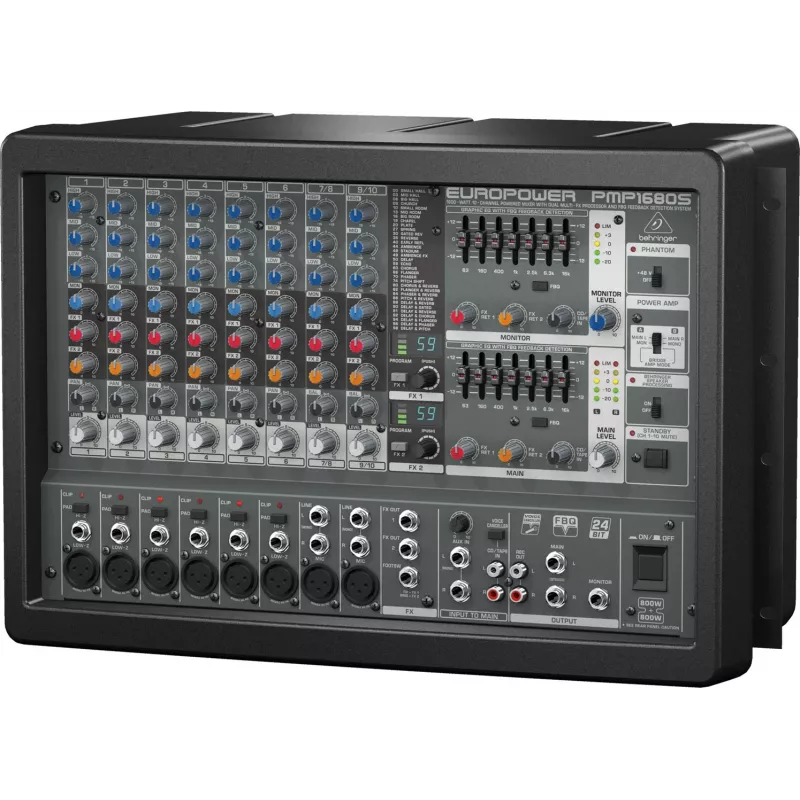 Behringer PMP1680S mezclador de audio 10 canales 10 - 200000 Hz negro