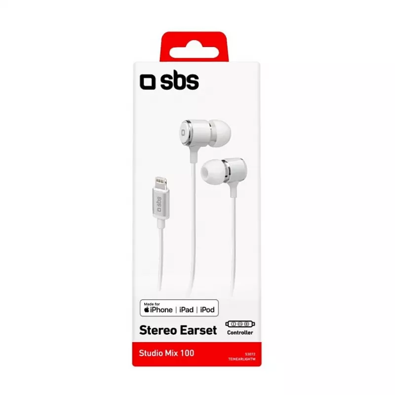 SBS TEINEARLIGHTW - Auriculares - In-Ear - Llamadas y música - Blancos - Botón - Botones