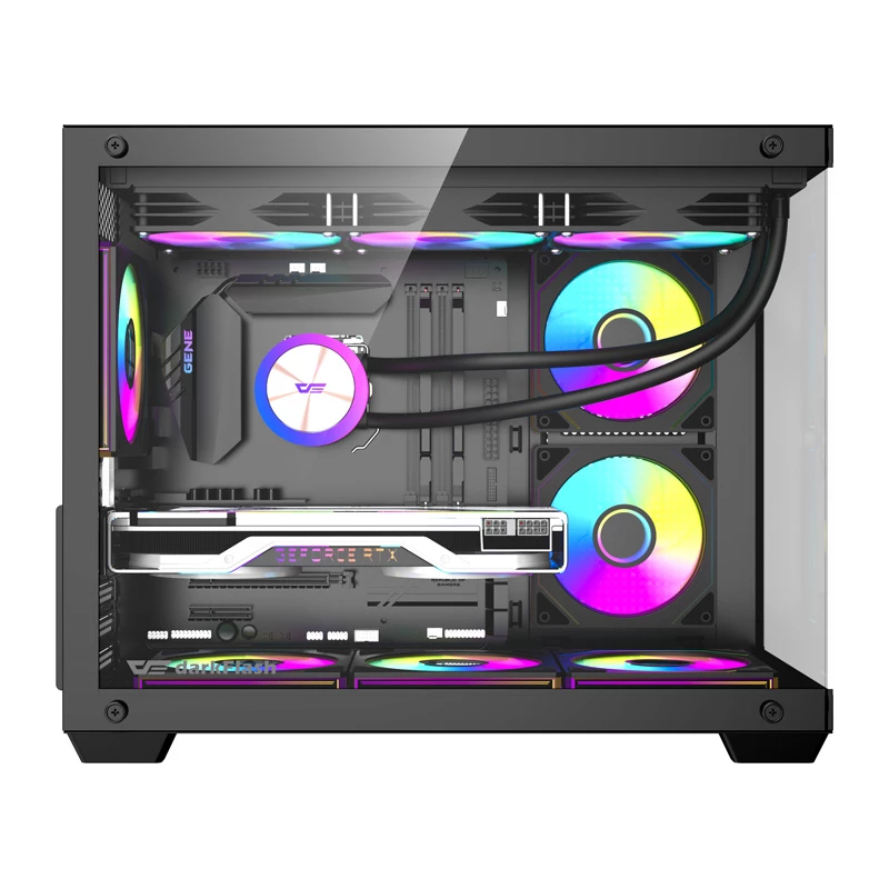 Caja de PC DarkFlash B275 PRO (negra) con 6 ventiladores preinstalados
