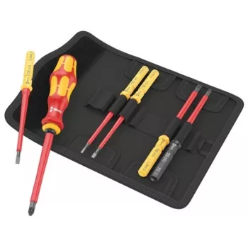 Wera 05006601001 Kraftform Kompakt VDE 7 Universal 2 Tool Finder juego de destornilladores, 7 piezas, portapuntas intercambiables 817 VDE Kraftform + 6 puntas intercambiables VDE, IEC 60900, con bolsa de cinturón