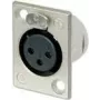 Neutrik NTR-NC3FP1 - -30 - 80 °C - negro - plateado - UL 94 HB - IEC 61076-2-103 - IP 40 - IEC 68-2-20 (NC3FP-1)