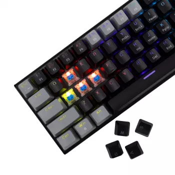 Teclado mecánico gaming White Shark Wakizashi GK-002121V2 — marco negro/gris, switches US Blue