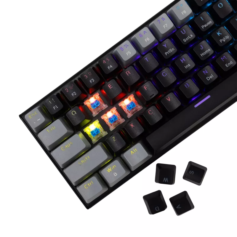 Teclado mecánico gaming White Shark Wakizashi GK-002121V2 — marco negro/gris, switches US Blue