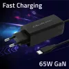 Cargador de portátil GaN QOLTEC 52419 65 W USB-C PD 5 V/20 V 3 A/3,25 A, 220–240 V, cable de 1,8 m, negro