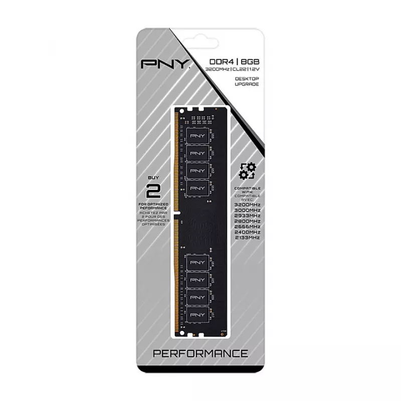 PNY MD8GSD43200-TB - 8 GB - 1 x 8 GB - DDR4 - 3200 MHz - DIMM de 288 pines