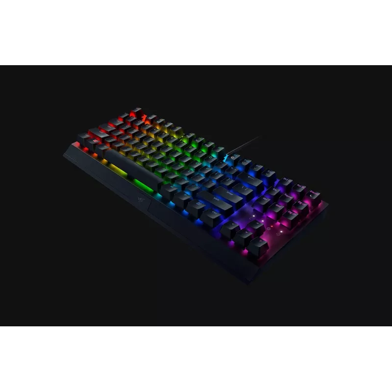 Teclado mecánico gaming Razer BlackWidow V3 Tenkeyless — USB, QWERTY US, interruptores Razer Yellow, retroiluminación RGB, negro